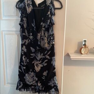 Sugar + Lips Floral navy blue  with flower Dress